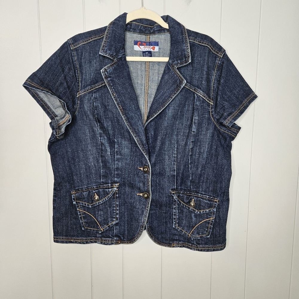 Wah Blue Jean Vest With Pockets Size 18 W